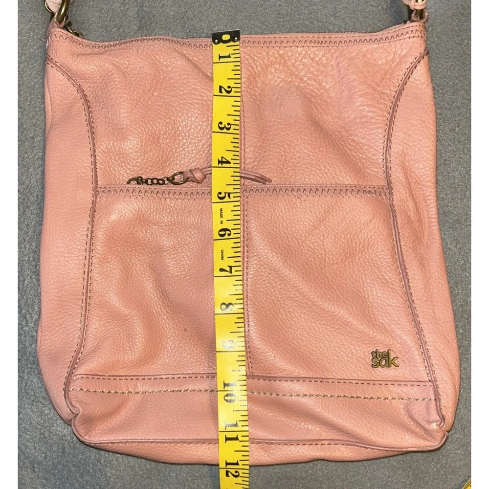THE‎ SAK Shoulder / Crossbody Handbag Purse Pink Pebbled Leather Tote Bag